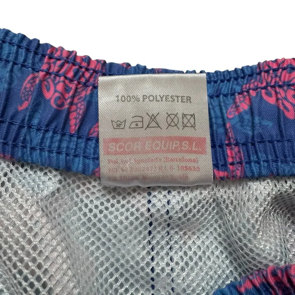 ELEMENTS Retro Neon Turtle Mens Swim Shorts Sz Small Lined Mesh Spain Quick Dry